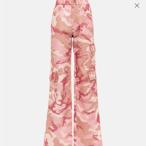 ALESSANDRA RICH Camouflage high-rise wide-leg cotton cargo pants